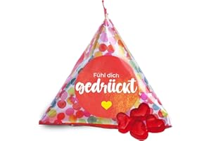 ‎FLAMINGO ON THE BEACH Fruchtgummi Herzen 10er Pack à 15g – Fühl dich gedrückt – leckere Trolli Gummiherzen-Tetraeder mit 10% Fruchtsaft – perfektes Dankeschön, Gastgeschenk, Give-Away oder Mitgebsel