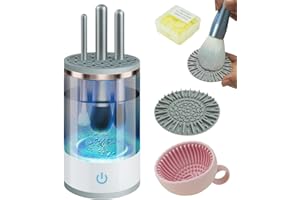 IUHFSIFS Nettoyeur Pinceau Maquillage - Moteur révolutionnaire - 7000 tr/min - Convient pour tous les pinceaux de maquillage - Électrique - Facile à utiliser - Gris - Pour usage USB