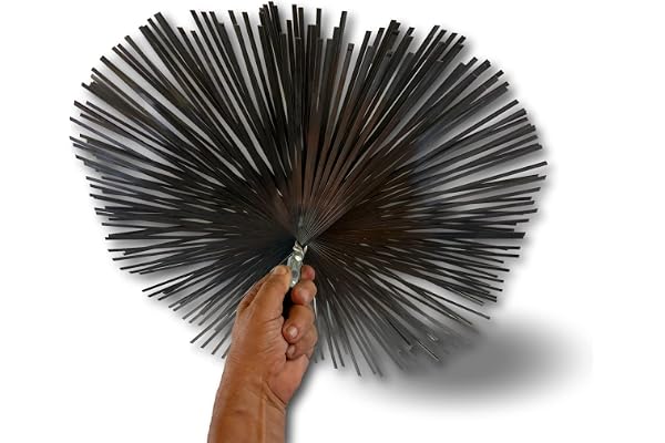 Hérisson acier plat carré | 450 x 450 mm | Embout acier fileté M12*1,75mm | Ramonage conduits non gainés | Cheminées chaudières poeles canalisations | Adaptable tous types de cannes | Kibros 4EC45