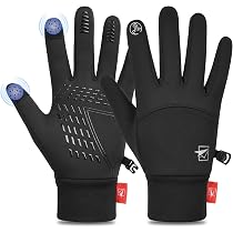 Cevapro Fahrradhandschuhe Warme Winterhandschuhe Wasserdichte Touchscreenhandschuhe Winddichte Laufhandschuhe Rutschfeste, Schwarz, S Fashion