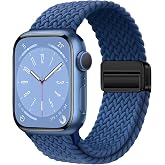 Minesk Apple Watch ile Uyumlu Metal Manyetik Tokalı Esnek ve Konforlu &Ouml;rg&uuml; Kordon Kullanımı Kolay Kayış