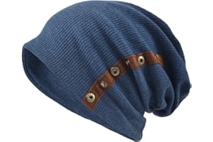 VECRY Męskie Czapka Slouch Czapka z Czaszką Długie Workowate Kapelusze Czapki Zimowe Letnie