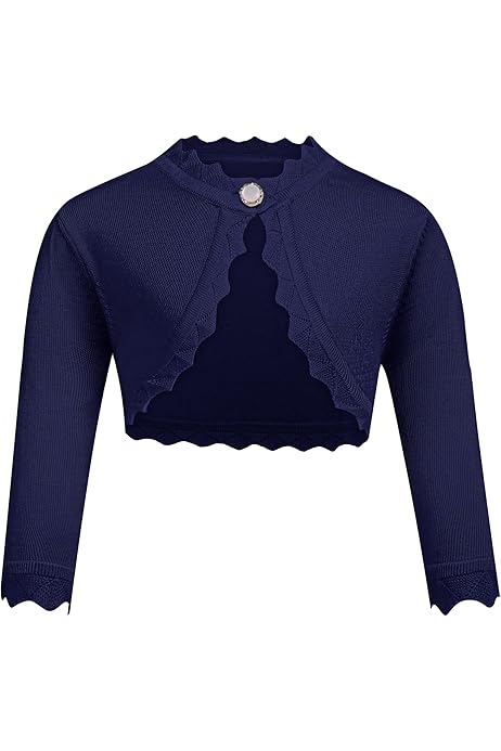 Sleeve Childrens Navy Bolero Cardigan Kids Cardigan Girls Long