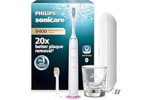 ‎PHILIPS Philips Sonicare DiamondClean Smart 9400 elektrische Zahnbürste, Schallzahnbürste mit App, Drucksensor, Bürstenkopferkennung, 4 Putzmodi und 3 Intensitätsstufen, Weiß, Modell HX9917/88