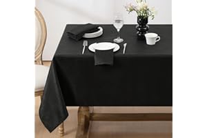 Softalker Mantel Negro Antimanchas 100x140 cm Rectangular Manteles de Jacquard a Rayas Mantel Impermeable Protector Mesa Comedor Manteles no Plancha Otoño Navidad Decorativo para Casa Comedor Cocina
