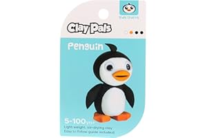 STANDS OUT, SUPPLYING OUTSTANDING GIFTS Clay Pals Penguin - Easy Sculpt Fun Fast Air Drying Non Toxic Quick Dry Ultra Light Creative Clay Art and Craft Modelling Set for Kids