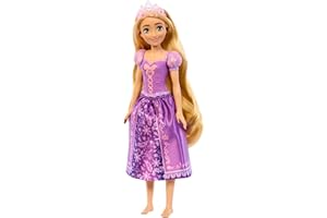 Mattel Disney Princess Rapunzel Cantante, bambola con look celebre, che canta 'Aspettando una nuova vita' in 4 lingue: Inglese, francese, tedesco, italiano dal film Disney Rapunzel,viola, JDC24