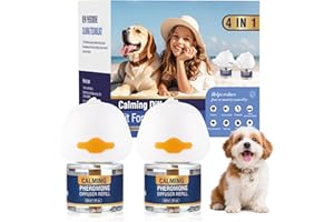 PIUESS Feromonas Para Perros Relajantes 4 IN 1 Tranquilizante (2 Difusor+2 Recambio) Calmante ArañAzos Soluciona Signos EstréS Del Miedos Cambios Marcaje Orina Conflictos Entre Reduce Ansiedad Insípido