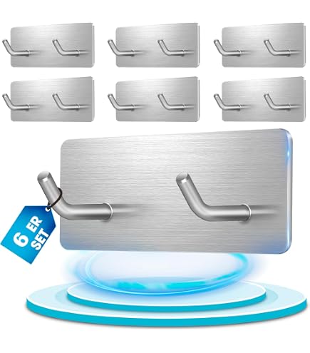 12 Ganci Adesivi Inox SUS304 Per Bagno E Cucina | Autoadesivi E Antiruggine | Forti E Senza Fori