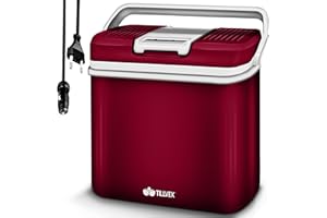 tillvex Frigorifero elettrico Portatile da 24L | Mini-frigorifero campeggio da 230V e 12V per auto, camion, barca o camper | rinfresca e riscalda | modalità ECO