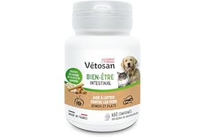 Clément Thékan Vétosan Bien-être Intestinal « Spécial Anti-vers » - Matières Premières 100â€‰% Dâ€™Origine Végétale Et Minérale pour Chien Et Chat â€“ 60 Comprimés Sécables Aromatisés