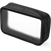 TSA-geprüfter Kulturbeutel Transparent - 3-1-1 Quart Bag, Mit Reißverschluss, Für Handgepäck, Schwarz