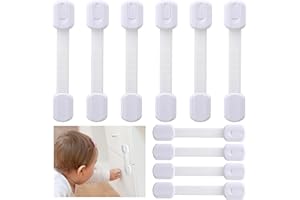 10 Stück Kindersicherung Schrank,Domkan Schubladensicherung Schranksicherung für Baby und Kinder für Tür Schränke Kühlschrank, Schrankschloss mit 3M Kleber ohne Bohren