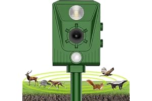 QUEATH Répulsif pour Chats, 2025 Nouveau répulsif à ultrasons Solaire pour Pigeons, Oiseaux, Chiens, Souris, Renards, ultrasons pour Animaux, bornes pour Pigeons