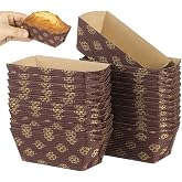 OUNONA Paper Bread Molds 25 Pieces Disposable | Heavy Duty Paper, Size 3.74 X 2 X 1.57 Inches, Multi Color, Baking &amp; Serving