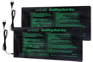 AIICIOO Serre de Chauffage de semis, intérieur, Plante, Reptile, Tapis de Terrarium, 10 "x 20", 18 W, 2 Paquets