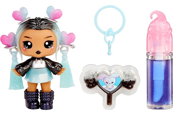 Yummiland Lip Gloss Doll : Sour Sweeties - Nina Heartpop - Comprend 1 Poupée, Lip Gloss DIY + Porte-Clés Amovible, Jeu Cosmétique, Collection, pour Enfants de 4 Ans et Plus