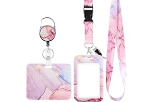 ‎JJSHUND Ausweishülle mit Band, Ausweishalter Lanyard mit Kartenhülle Schlüsselanhänger Ausziehbar für Schüler Lehrer Krankenschwester Bankkarte Schlüssel Buskarte