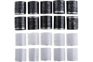 The Lord of the Tools 20 Rouleaux Autocollants de Transfert de Feuille d'ongle Feuilles de Dentelle Noir Blanc Fleur Feuilles Rétro Nail Art Fournitures pour Femmes Bricolage Décorations