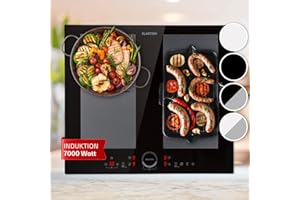 ‎KLARSTEIN Klarstein Induktionskochfeld, Glaskeramik Kochfeld, mit 4 Platten, Einbau mit Touch-Display, Digitalanzeige und Timer-Funktion, Schnelles Aufheizen, 7000 Watt