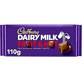 Cadbury Dairy Milk Fruit &amp; Nut, Chocolate Tablet, Almonds and Raisins | Smooth, creamy flavor Cadbury milk chocolate combines