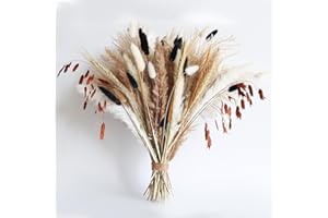 PatNlevs Boho Pampasgras Deko, Natürliche Trockenblumen Herbst, getrocknetes Pampasgras-Bouquet für Tischdeko Hochzeiten, rustikale Partys und Babyshower-Dekorationen (107PCS)