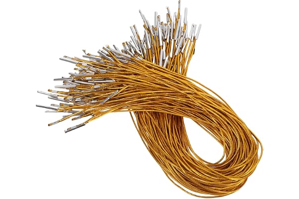 VALICLUD 100 St Elastiskt Rep Maskbä Elastiska Snören Med Metalländar Elastiskt Hullingförsedda Snören Elastiska Maskremmar Rep Ansiktsmaskrem Guldfärgad Stretchsnöre