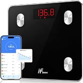 HomeFashion HFitness Smart Bathroom Scale with 19 Body Measurements, Bluetooth Digital Body Fat Scale with App, BMI, Weight,