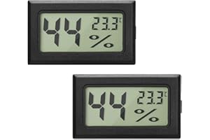 Lpluziyyds LCD Digital Hygrometer Thermometer, Mini Digital Temperature Meter Humidity Gauge for Greenhouse Cars Home Office, 2 Pack