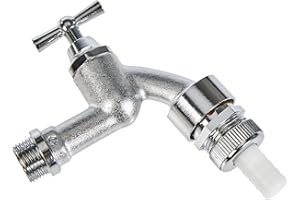 Cornat Auslaufhahn - 1/2 Zoll AG - Inkl. Tülle - Zum Anschluss von Wasch- & Spülmaschine - Mit Rückflussverhinderer & Rohrbelüfter - Hochwertiges Keramikoberteil / Wasserhahn / Absperrhahn / TEC304005