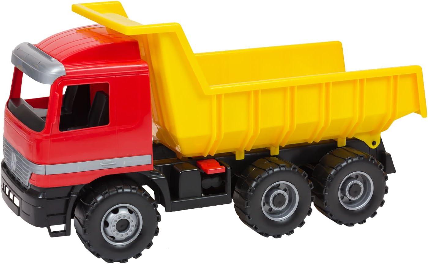 Lena - Mercedes Benz Actros Volquete Juguete por 3+ Años Niños, Amarillo/Roja