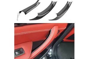 Sucxyor 3PCS Compatibile con Maniglia Interna BMW X3 F25 2010-2016 Maniglia Porta Interna X4 F26 2014-2017 Maniglia Interna Sinistra Posteriore + Maniglia Porta Destra X3 X4-Fibra di Carbonio