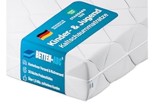 ‎BETTEN-ABC Betten-ABC - Matratze für Kinder & Jugendliche - 90x200 cm - Spezieller Härtegrad & Oeko-TEX-Zertifiziert - Optimale Hygiene Dank abnehmbarem & waschbarem Polyester-Bezug - Lieferung per Paket