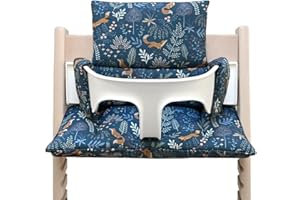 ‎BLAUSBERG Blausberg Baby - Tripp Trapp Sitz-Kissen Set für Stokke Hochstuhl - 2-teilige Auflage/Polster/Sitzverkleinerer - Fuchs Blau, Material Oeko-TEX Standard 100 Zertifiziert