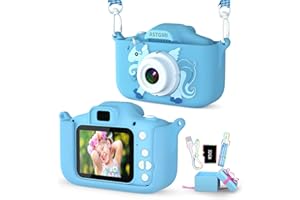 ASTGMI Kinder Kamera, 2.0”Display Digitalkamera Kinder,Geschenke für 3 4 5 6 8 7 9 10 11 Jahre Jungen und mädchen, 1080P HD Anti-Drop Fotoapparat Kinder für Geburtstagsgeschenk Weihnachten Spielzeug