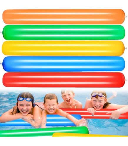 Lot De 5 Nouilles De Piscine Gonflables – En PVC – Longue Durée – Pour Enfants Et Adultes – Plage, Piscine, Lac