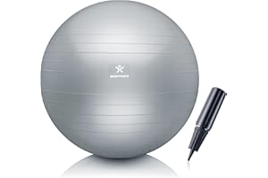 BODYMATE Pelota de Ejercicio para Fitnes con Sistema antirreventones | con bombín | Bola de Yoga Pilates y Ejercicio | Balón para Sentarse | Balon de Ejercicio para Fitness