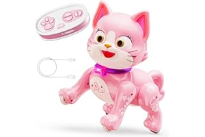 Jofuni Roboter Katze, Ferngesteuert Katze Spielzeug Kinder, Spielzeug Mädchen 3 4 5 Jahre, Wiederaufladbar Interaktive Katze, LED Katze Elektrisch Spielzeug Für Kinder, Mädchen Geschenke 3 4 5 Jahre