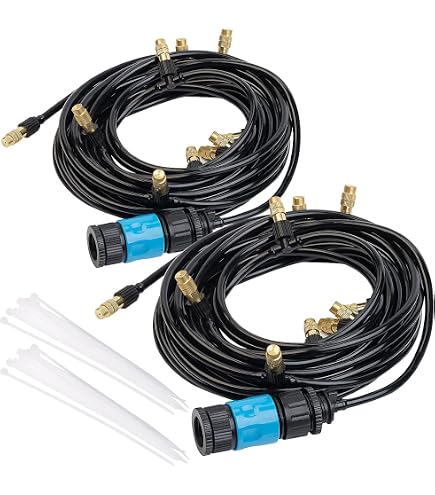Sprüh-Sprinklersystem 20 M – Verstellbarer Gartennebel Für Bewässerung & Kühlung, Inkl. Schläuche & Sprinkler