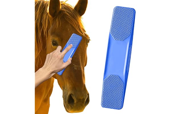 Brosse Massage Cheval,Brosse de Cheval Massage,Brosses de Toilettage de Cheval,Brosse de Toilettage Cheval,6 en 1 Massage de Toilettage pour Chevaux,Élimine Les Poils, la Fourrure et la Saleté,Bleu