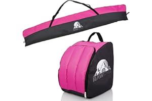 Rawstyle Borsa da sci per scarpe da sci, 160 cm o 180 cm, impermeabile, per sci e sci