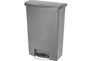 Rubbermaid Commercial Products Slim Jim 1883606 90 Litre Front Step Step-On Resin Wastebasket - Grey