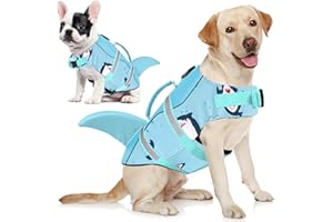 AOFITEE Gilet de Sauvetage pour Chien Ripstop pour la Natation, Gilet de sécurité pour Chien, Gilet de Sauvetage réfléchissant avec flottabilité supérieure et poignée de Sauvetage, Biscay Vert XS