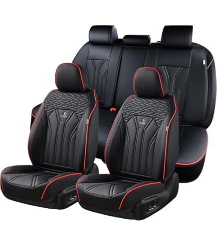 FLORICH Autostoelhoezen - voor- en achterstoelhoezen 5 stuks, waterdichte autostoelbeschermer, NAPPA PU-lederen autostoelkussen, universele pasvorm voor de meeste auto's, bestelwagens, SUV's en FLORICH Autostoelhoezen - voor- en achterstoelhoezen 5 stuks, waterdichte autostoelbeschermer, NAPPA PU-lederen autostoelkussen, universele pasvorm voor de meeste auto's, bestelwagens, SUV's en