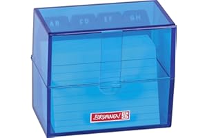Brunnen 102058033 Index Card Box 8 x 7.5 x 4.8 cm for A8 Index Cards Polystyrene Azure Colour Code