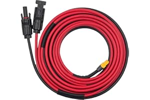 ZkeeShop Solarkabel 10AWG Kabel Solarstecker auf XT60 Adapter 6mm2 Kabel Solar Solarpanel Kompatibel für Ecoflow Bluetti Powerstation (3M)