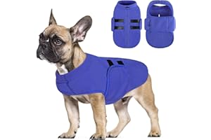 PUZAUKAL Suéter para Perro Pequeño Jersey Perro Suaves de Vellón Chaqueta de Chaleco para Perros con Arnés Suéter Cálido para Perro Mediano Grande Azul(M)