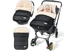 Orzbow Sacco Ovetto Invernale 0-6 Mesi, Regolabile Sacco Termico per Ovetto con Cerniere, Facile Accesso, Impermeabile Coperta Ovetto Neonato Invernale con Pile Berbero, Caldo, Nero