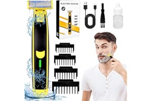 JADYON Rasoir humide et sec pour tout le corps, Full Body Washed Wet And Dry Shaver, Rasoir electriques hommes lavage complet du corps double rasage humide et sec rasoir rotatif pour le visage étanche et sec