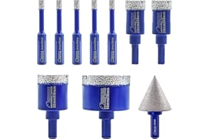 SHDIATOOL Diamentowe wiertło do płytek, diamentowe otwornice, wiertło szlifierskie z trójkątnym trzonkiem, powiększenie, szlifowanie krawędzi, kształt do porcelany, marmuru, ceramiki, granitu, ilość 1